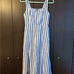 Blue and White Striped Dress